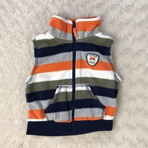 Carter’s Fleece Vest Stripes Size 12 Months Orange